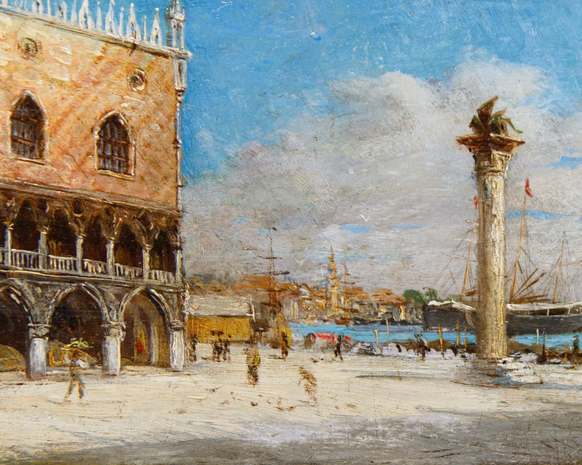 Fedor Poppe (1850–1914), Two Views Of Venice-photo-2