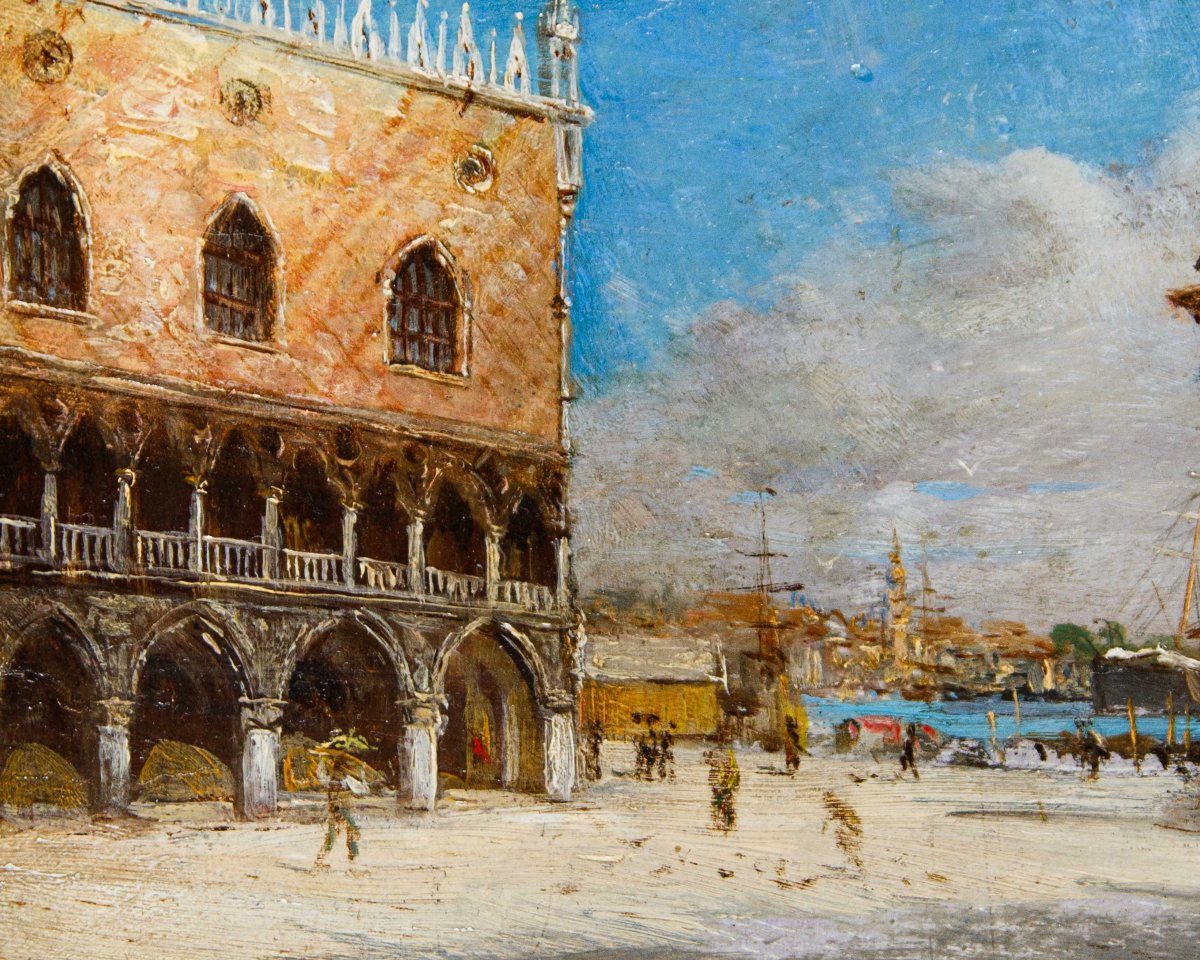 Fedor Poppe (1850–1914), Two Views Of Venice-photo-3