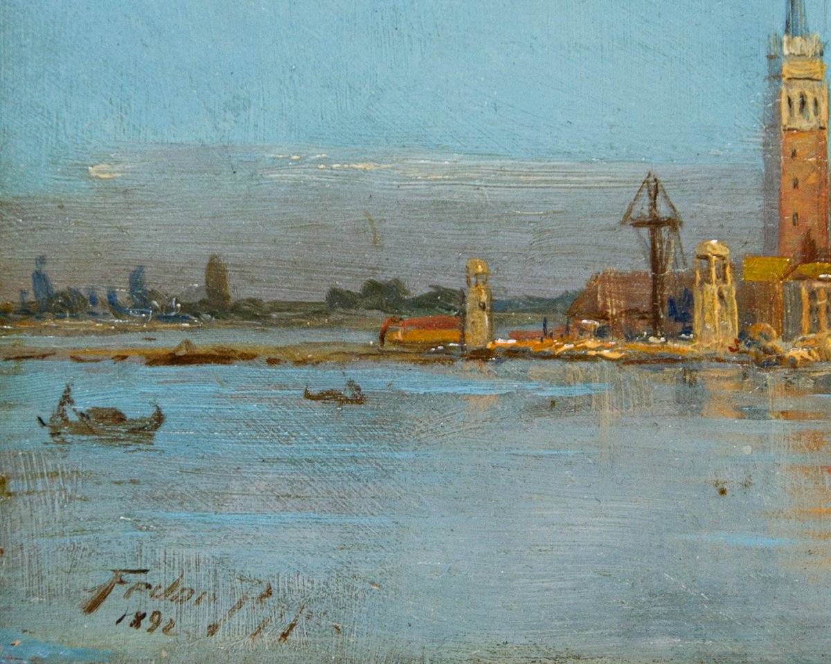 Fedor Poppe (1850–1914), Two Views Of Venice-photo-6