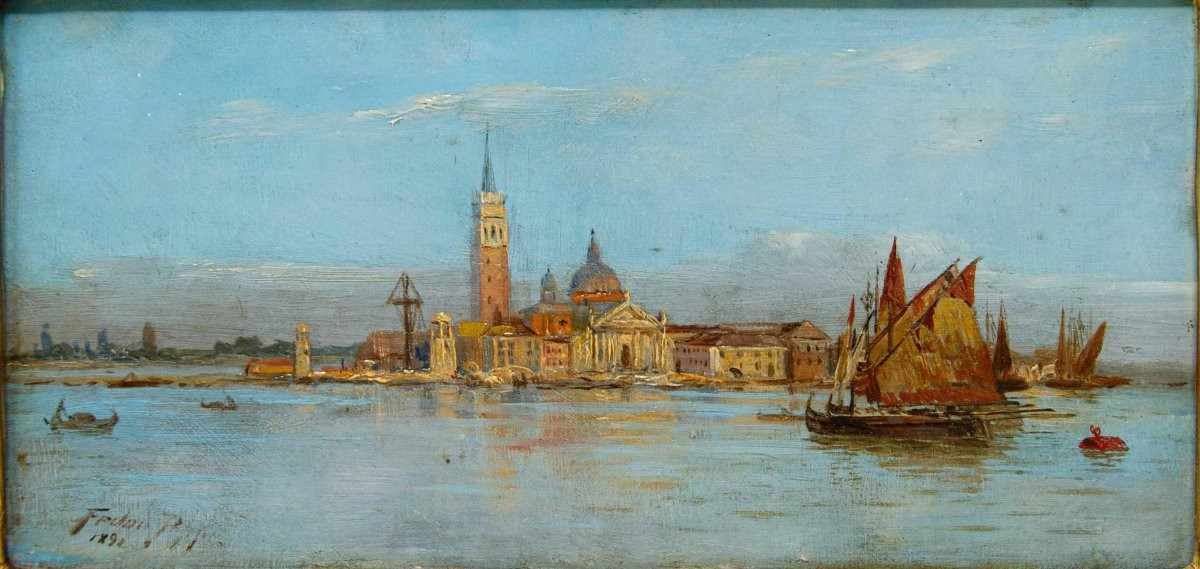 Fedor Poppe (1850–1914), Two Views Of Venice-photo-8