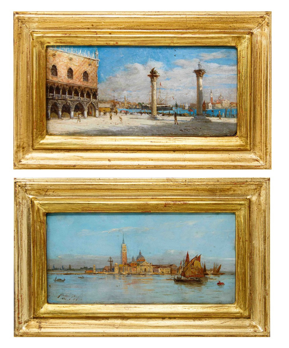 Fedor Poppe (1850–1914), Two Views Of Venice