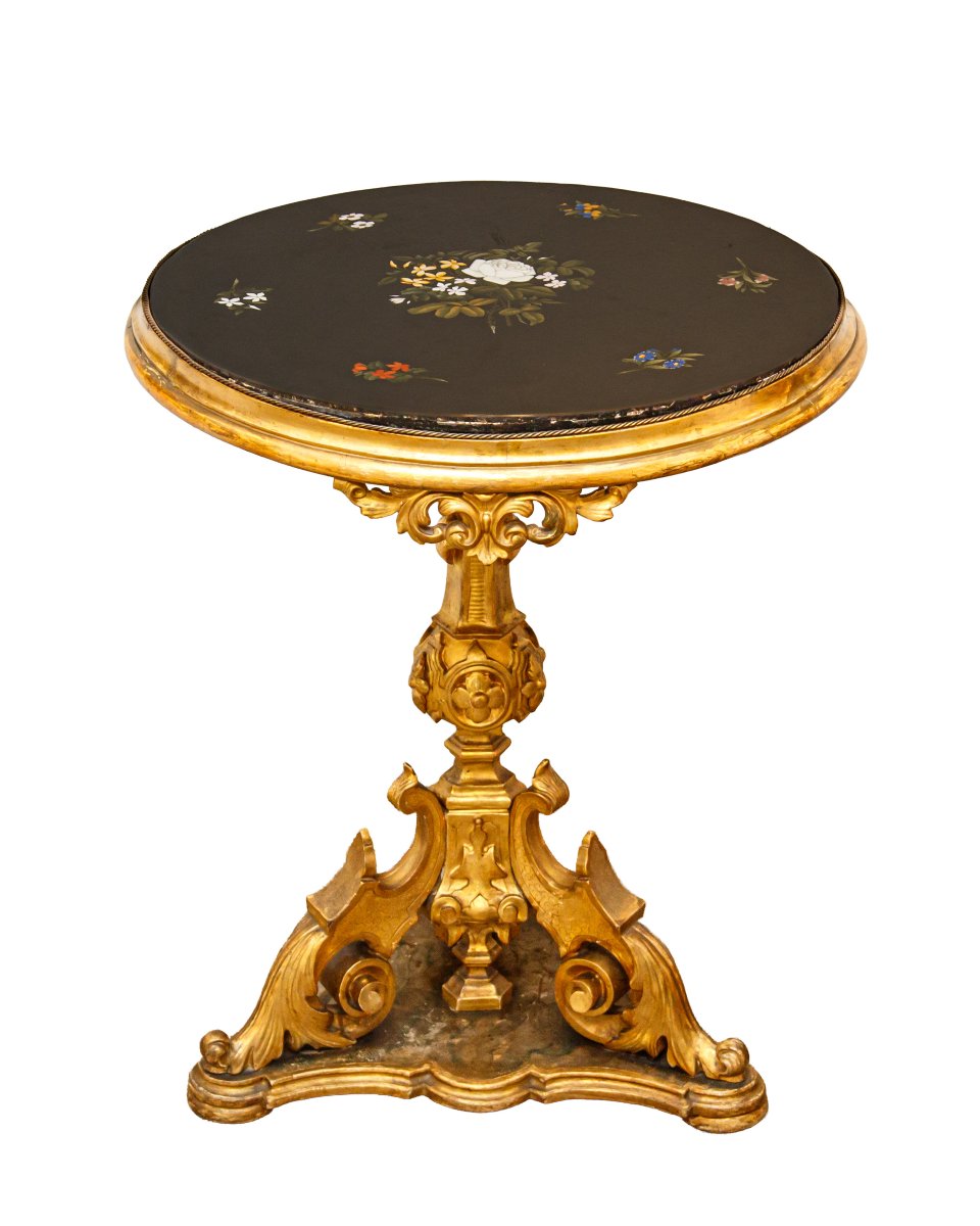 Grand Ducal Workshops, 19th Century, Small Table With A Marbled Top-photo-4