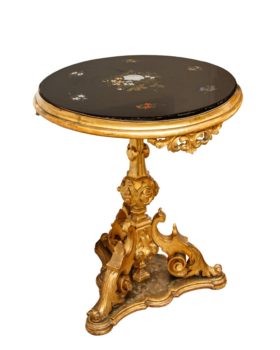 Grand Ducal Workshops, 19th Century, Small Table With A Marbled Top