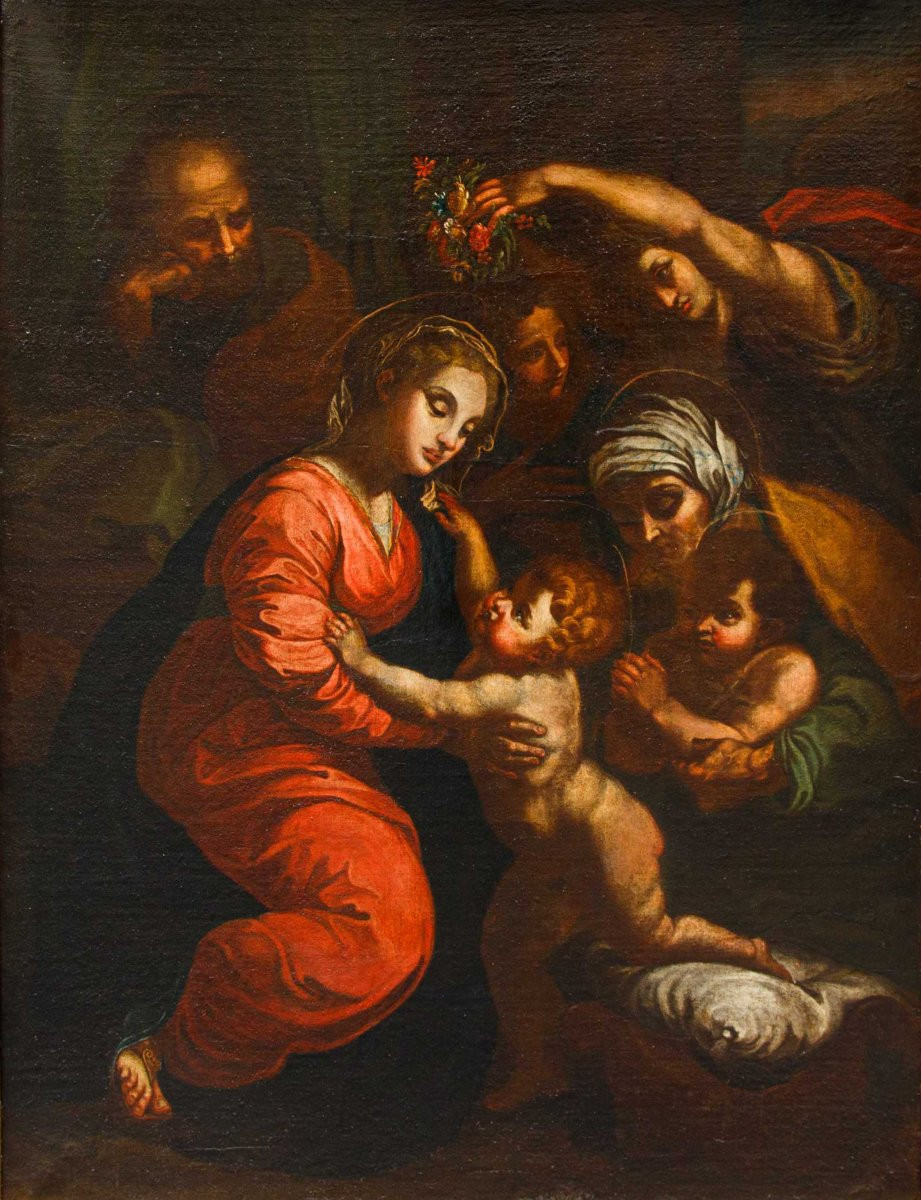 A Follower Of Raffaello Sanzio (urbino, 1483 – Rome, 1520), *the Holy Family*-photo-3