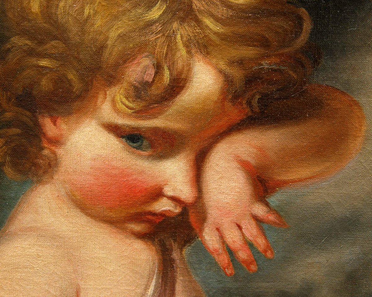Disciple de Joshua Reynolds (Plympton, 1723 - Londres, 1792), L’éducation de Cupidon-photo-2
