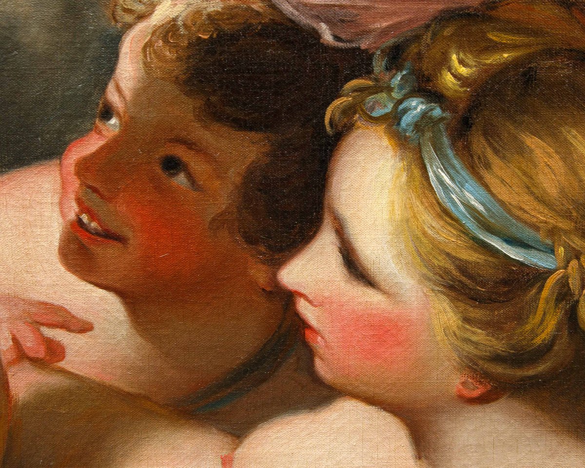 Disciple de Joshua Reynolds (Plympton, 1723 - Londres, 1792), L’éducation de Cupidon-photo-8