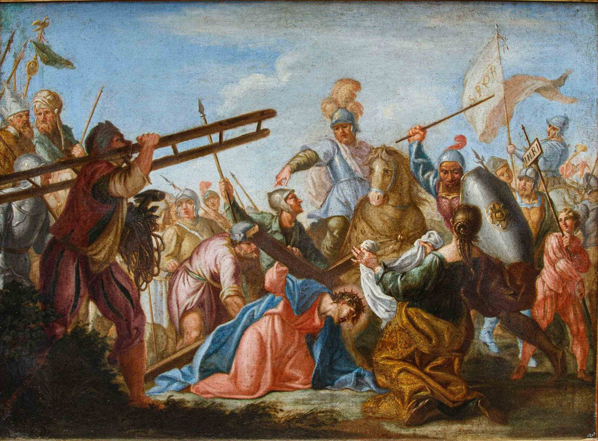 18th-century Venetian School, Christ Meets Veronica On The Way To Calvary-photo-3