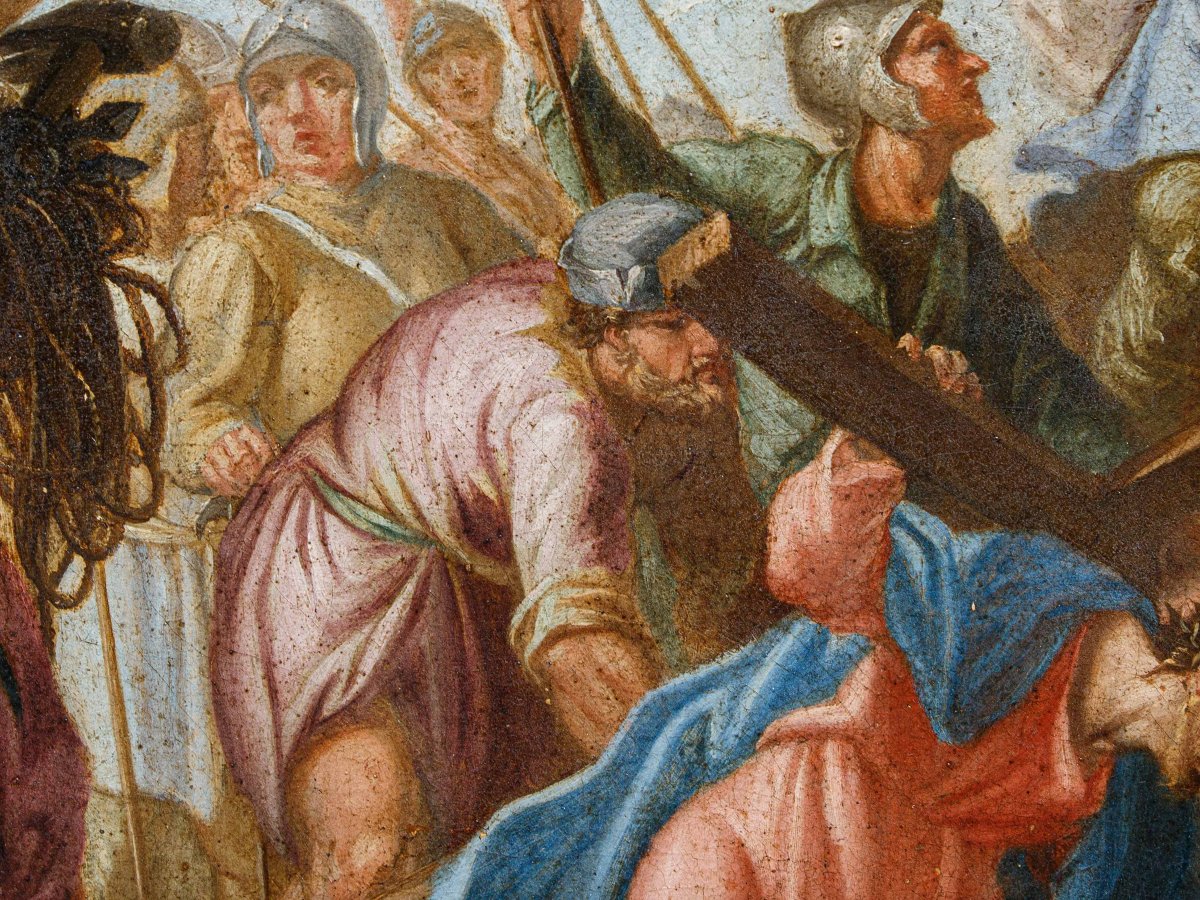 18th-century Venetian School, Christ Meets Veronica On The Way To Calvary-photo-4