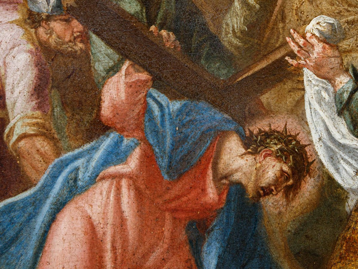 18th-century Venetian School, Christ Meets Veronica On The Way To Calvary-photo-7