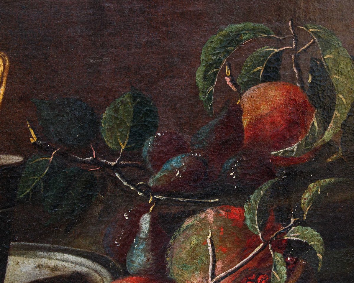 Roman School, 17th Century, Still Life With Pomegranates-photo-2