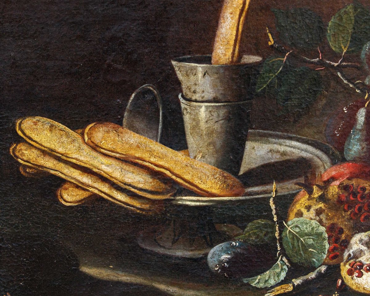 Roman School, 17th Century, Still Life With Pomegranates-photo-3