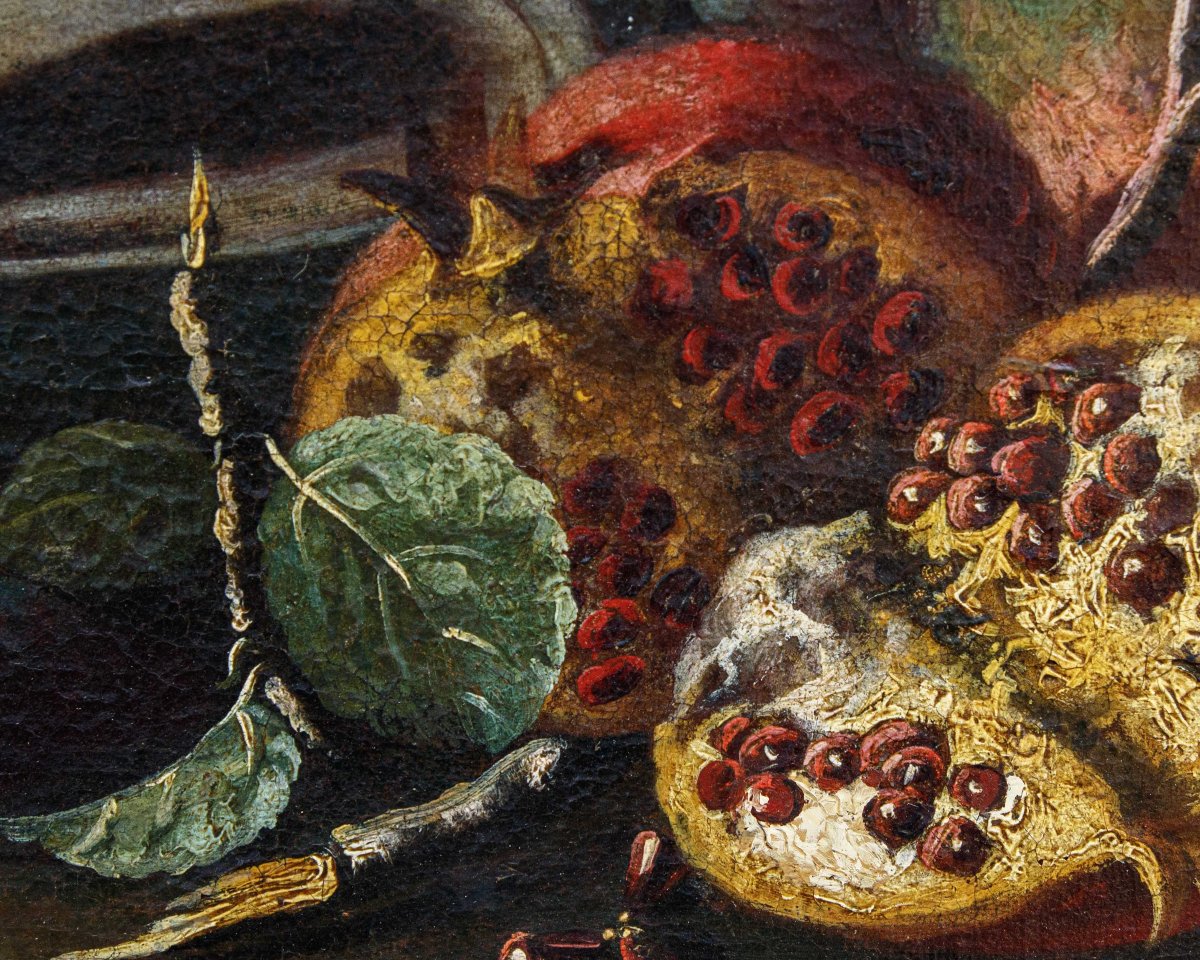 Roman School, 17th Century, Still Life With Pomegranates-photo-5