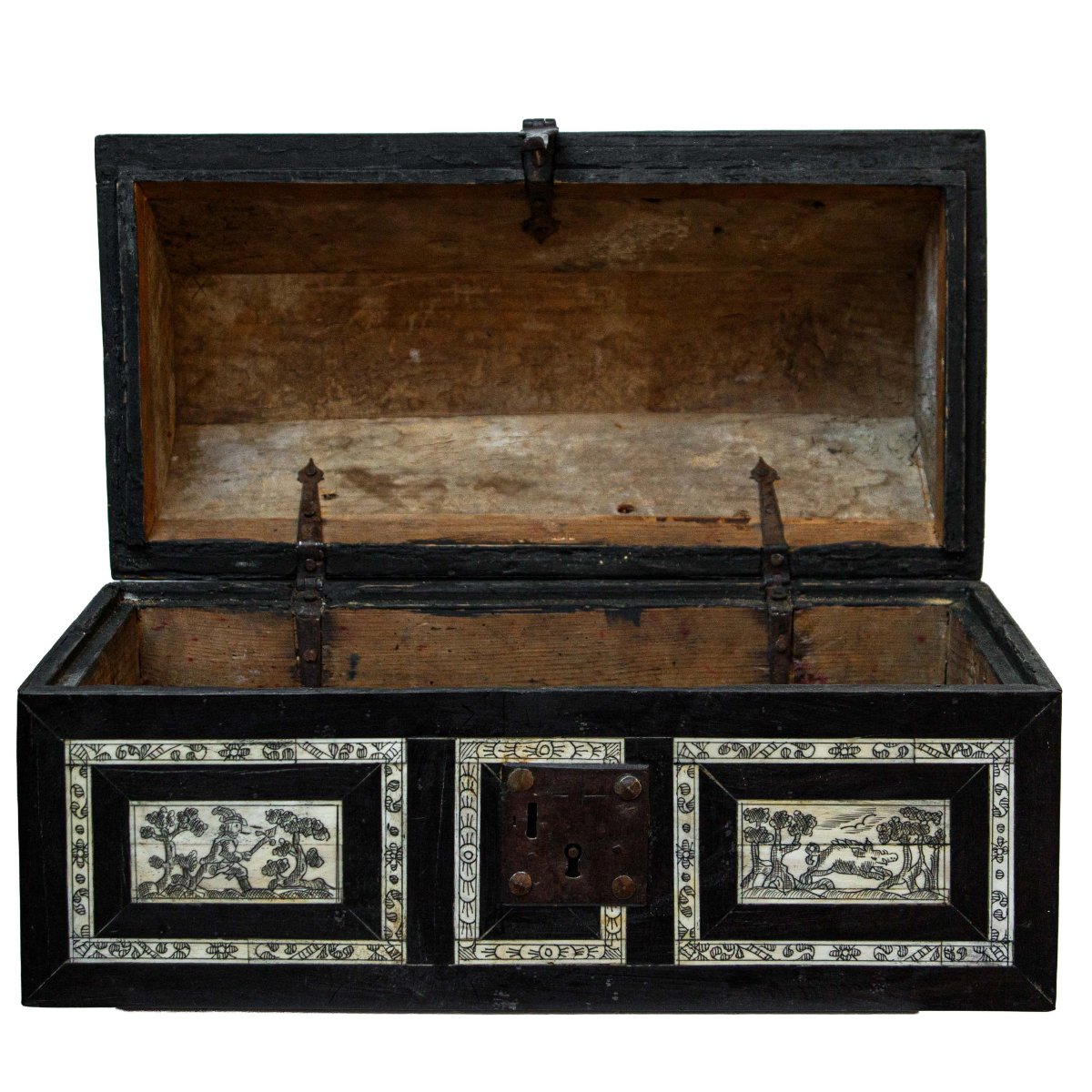 18th Century, Casket With Hunting Scenes-photo-4