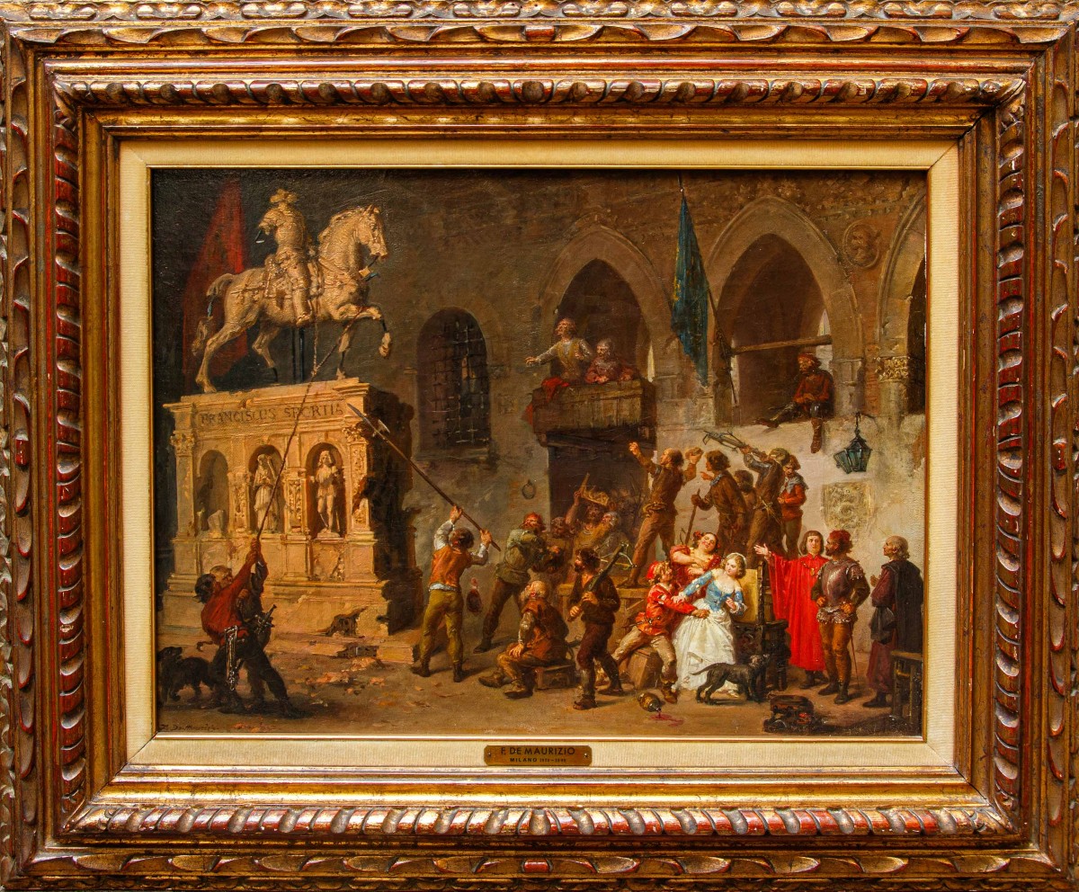 Felice De Maurizio (1810–1890), Destruction Of The Equestrian Statue Of Francesco Sforza