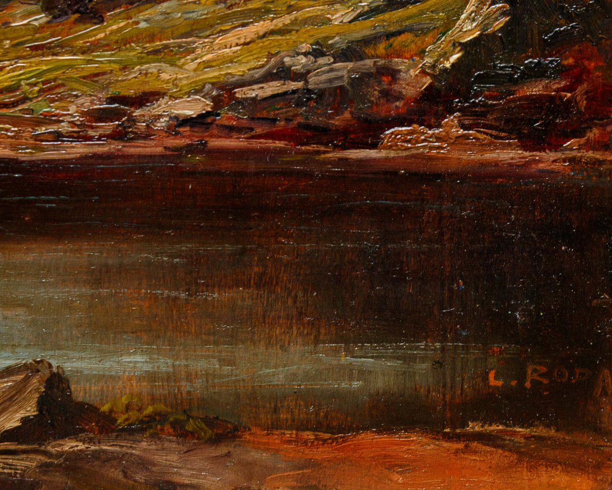 Leonardo Roda (Racconigi, 1868 - Turin, 1933), Paysage de montagne-photo-2