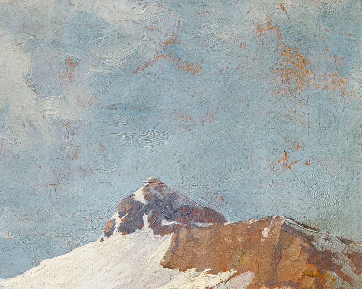 Leonardo Roda (Racconigi, 1868 - Turin, 1933), Paysage de montagne-photo-5