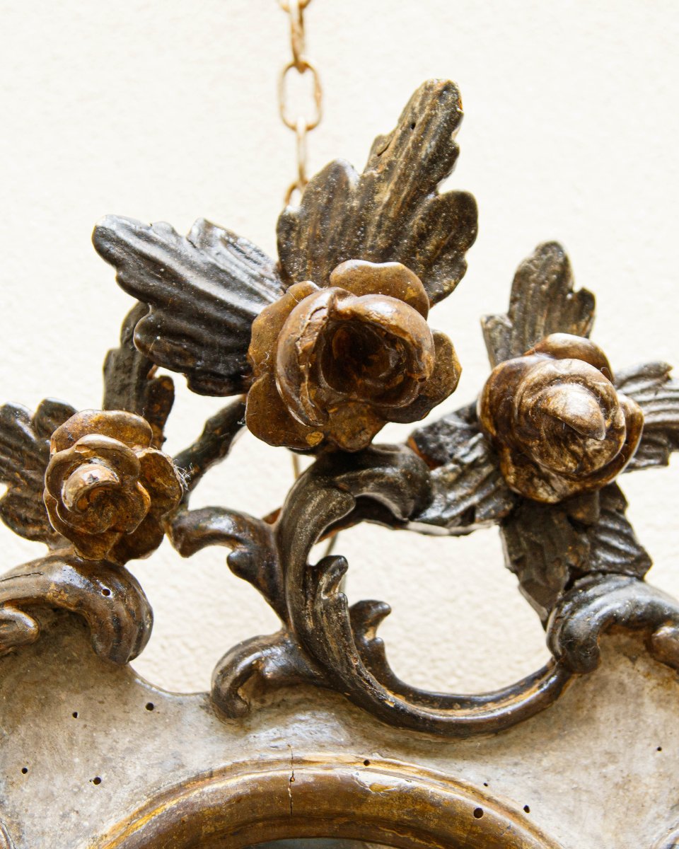 XVIIIe siècle, Miroir avec des fleurs-photo-1