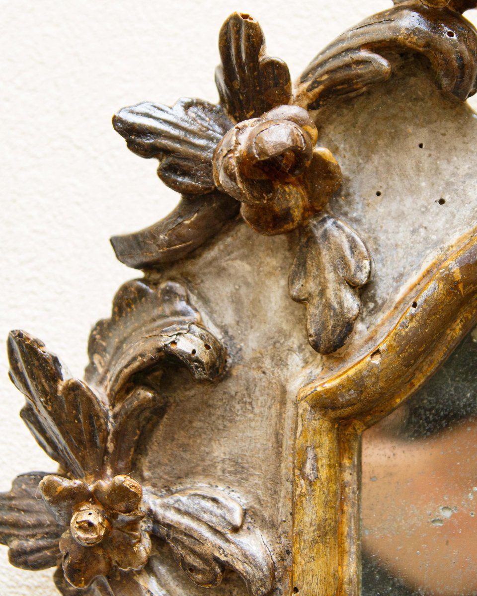 XVIIIe siècle, Miroir avec des fleurs-photo-2