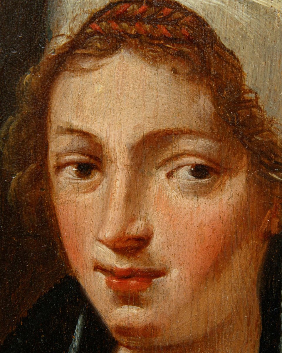 École germano-flamande du XVIIe siècle, Portrait d’une jeune femme-photo-4