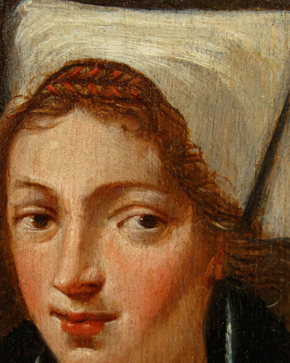 École germano-flamande du XVIIe siècle, Portrait d’une jeune femme-photo-5
