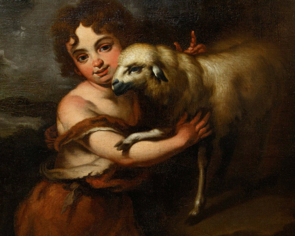 A Follower Of Bartolomé Esteban Murillo (seville, 1617–1682), Saint John The Baptist With The Lamb-photo-2