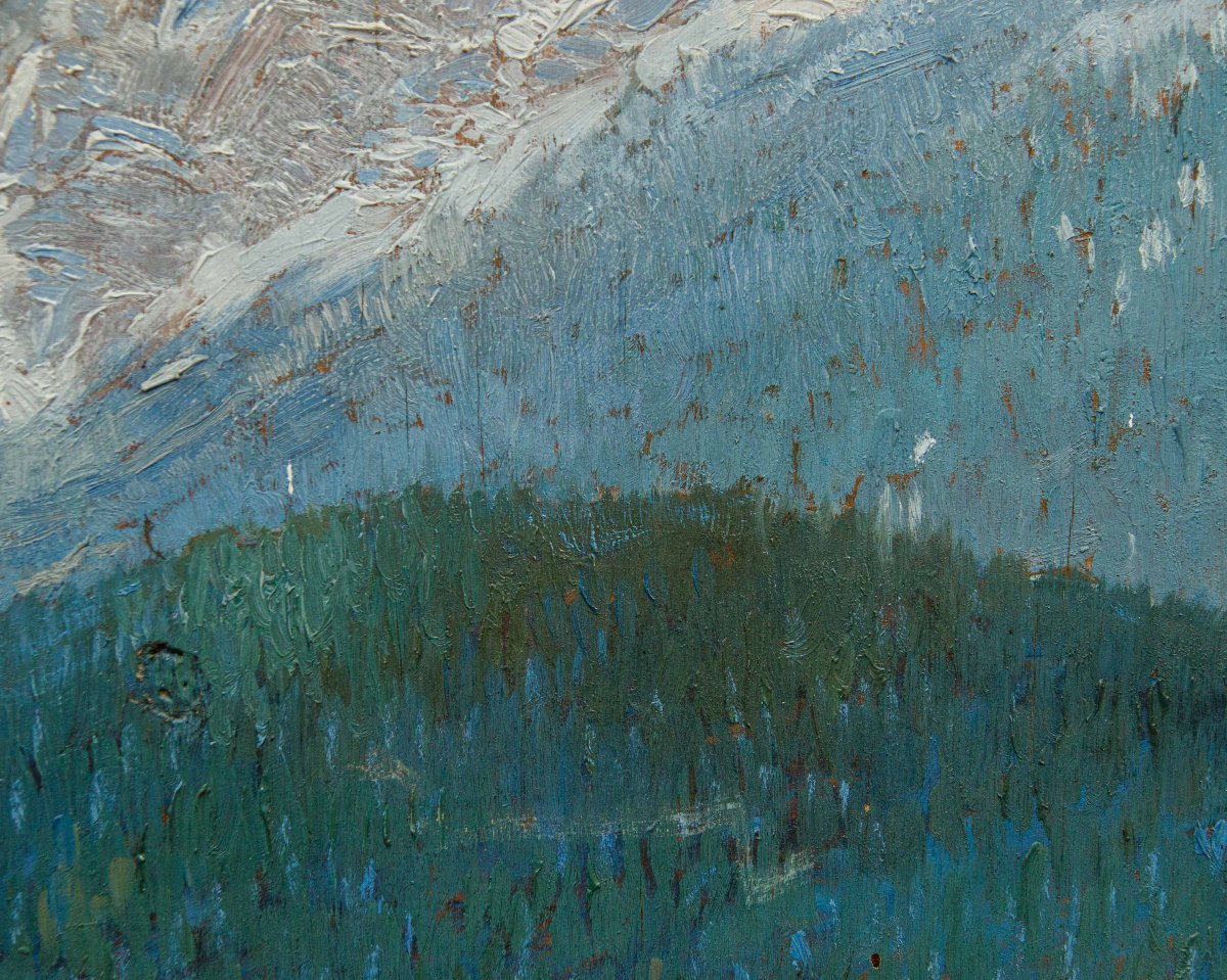 Amedeo Merello (genoa, 1890 – Fumeri, 1979), First Snows On The San Candido Dolomites-photo-1