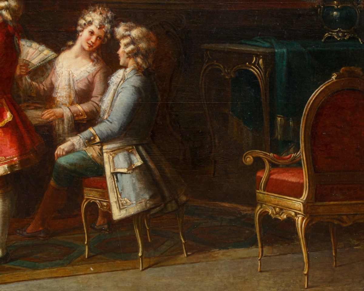 Nazzareno Sidoli (rossoreggio (pc), 1879 – Piacenza, 1969) Performing In The Rococo Parlor-photo-1
