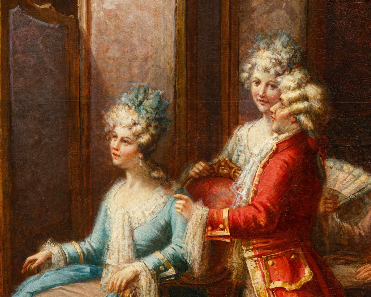 Nazzareno Sidoli (rossoreggio (pc), 1879 – Piacenza, 1969) Performing In The Rococo Parlor-photo-2