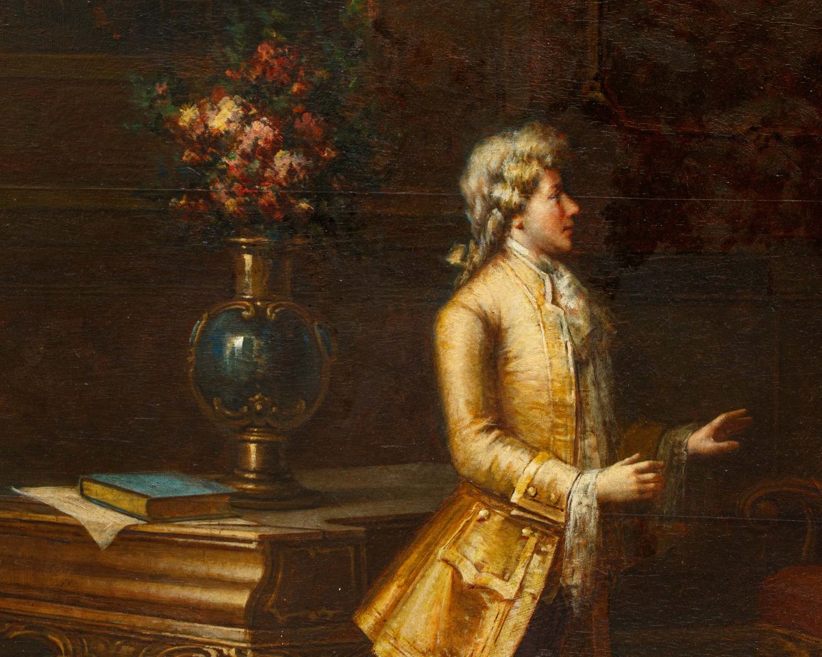 Nazzareno Sidoli (rossoreggio (pc), 1879 – Piacenza, 1969) Performing In The Rococo Parlor-photo-3