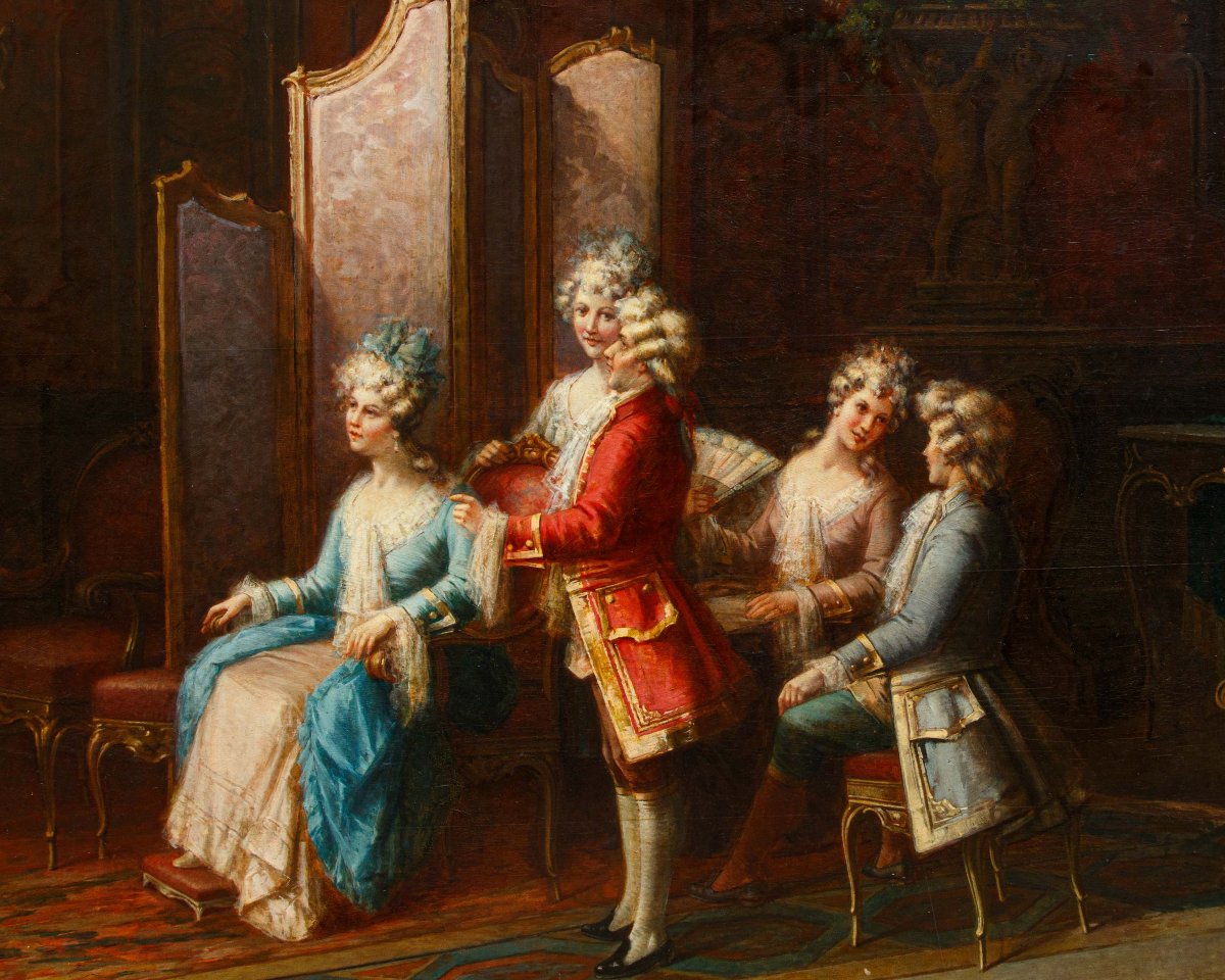 Nazzareno Sidoli (rossoreggio (pc), 1879 – Piacenza, 1969) Performing In The Rococo Parlor-photo-7