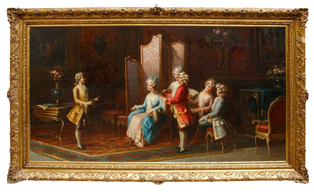Nazzareno Sidoli (rossoreggio (pc), 1879 – Piacenza, 1969) Performing In The Rococo Parlor