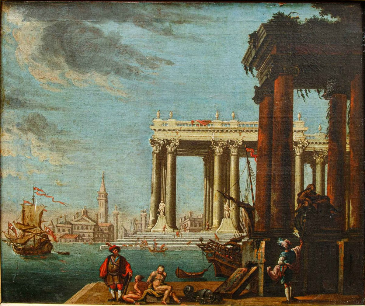 17th-century Venetian Painter, Architectural Capriccio-photo-3