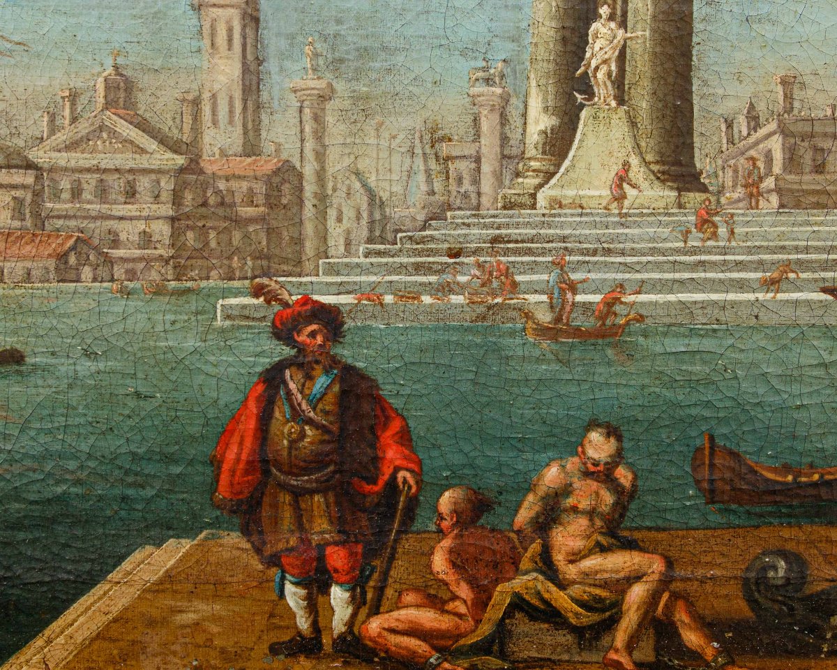 17th-century Venetian Painter, Architectural Capriccio-photo-4