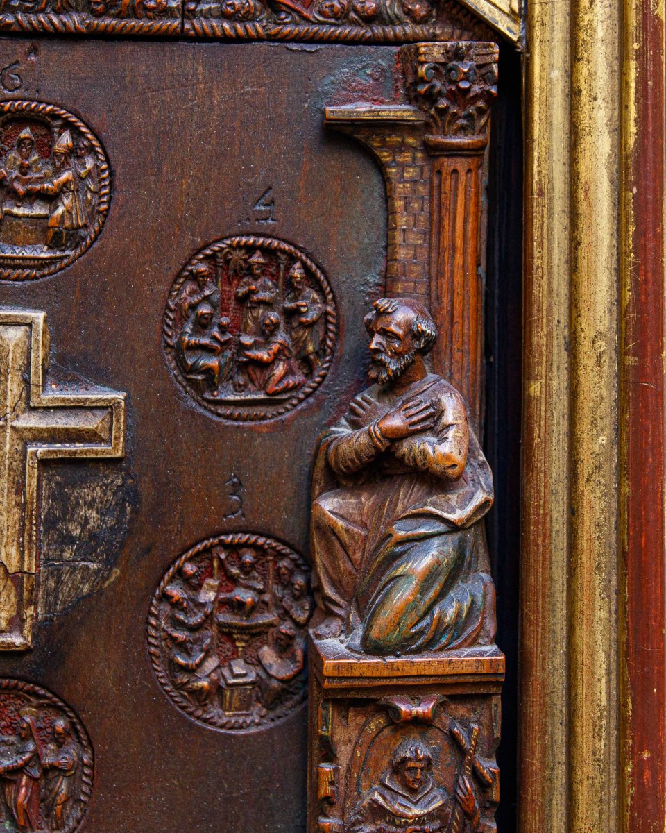 XIXe siècle, Panneau de dévotion avec des scènes religieuses-photo-2