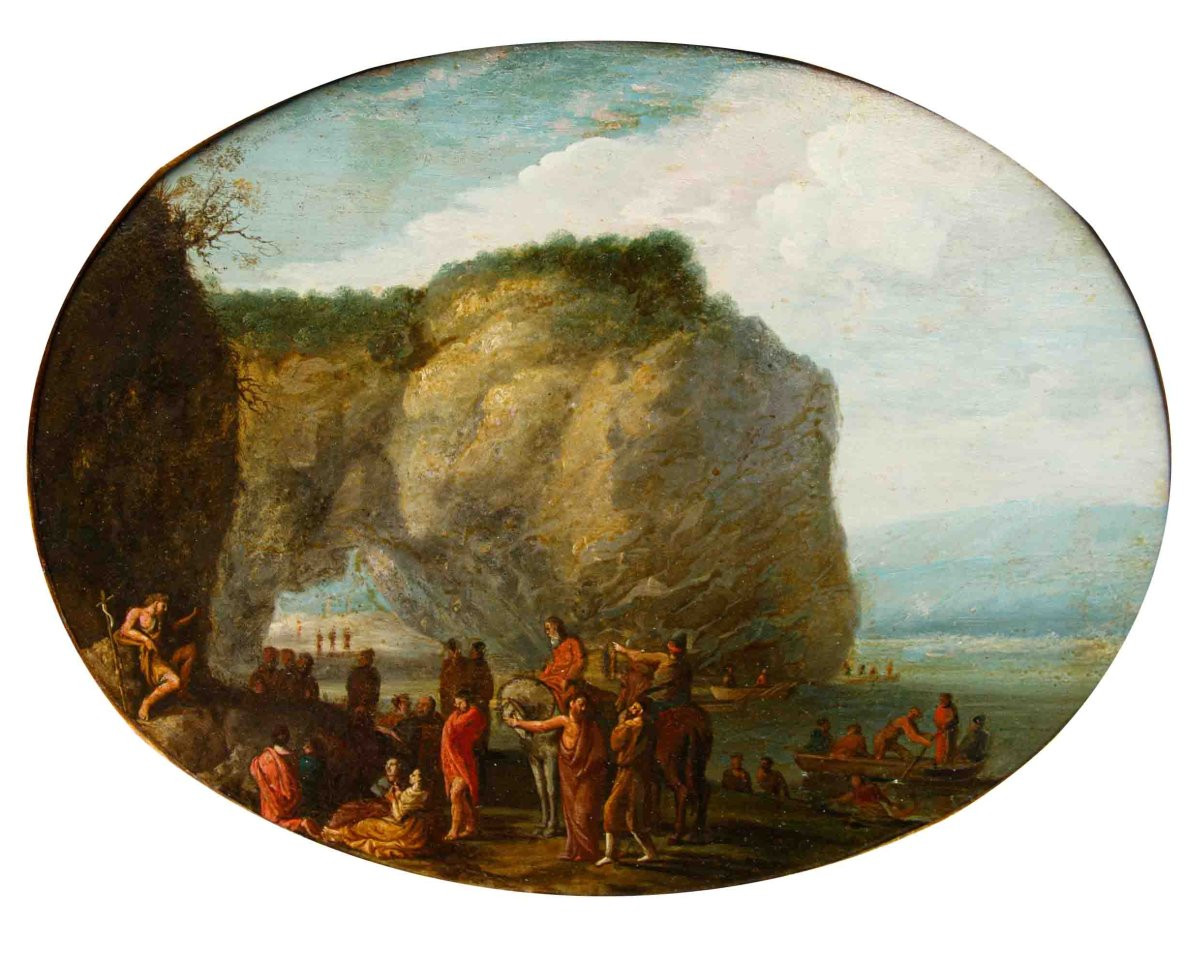 Flemish Master From The First Half Of The 18th Century, *the Sermon Of John The Baptist*-photo-3