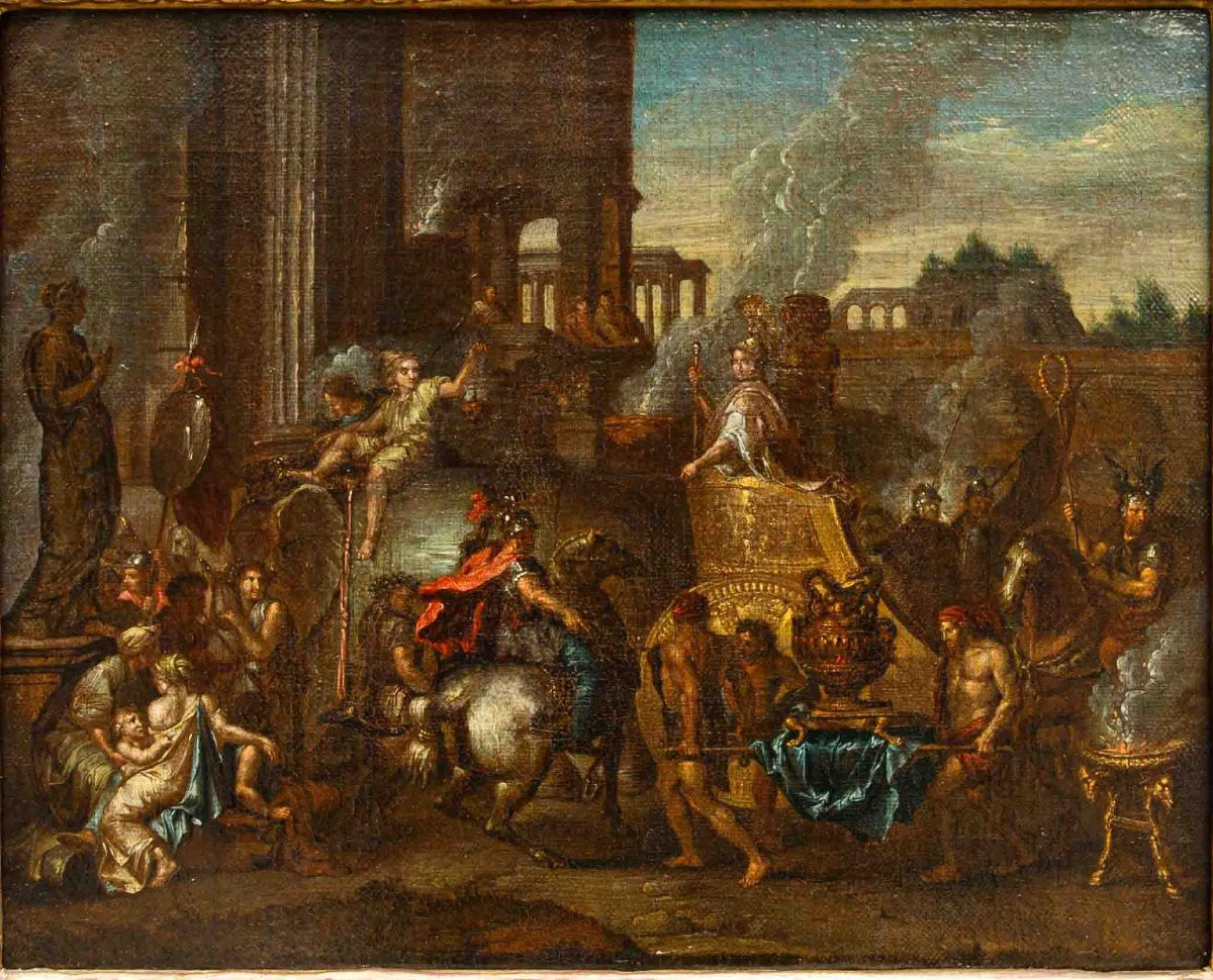 A Follower Of Charles Le Brun (paris, 1619–1690), The Entry Of Alexander The Great Into Babylon-photo-3