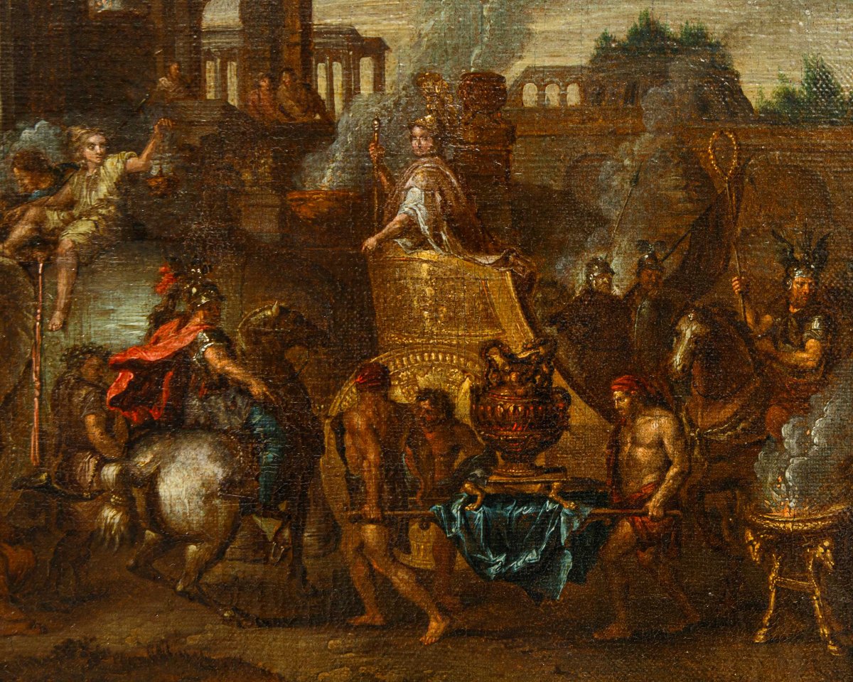 A Follower Of Charles Le Brun (paris, 1619–1690), The Entry Of Alexander The Great Into Babylon-photo-2