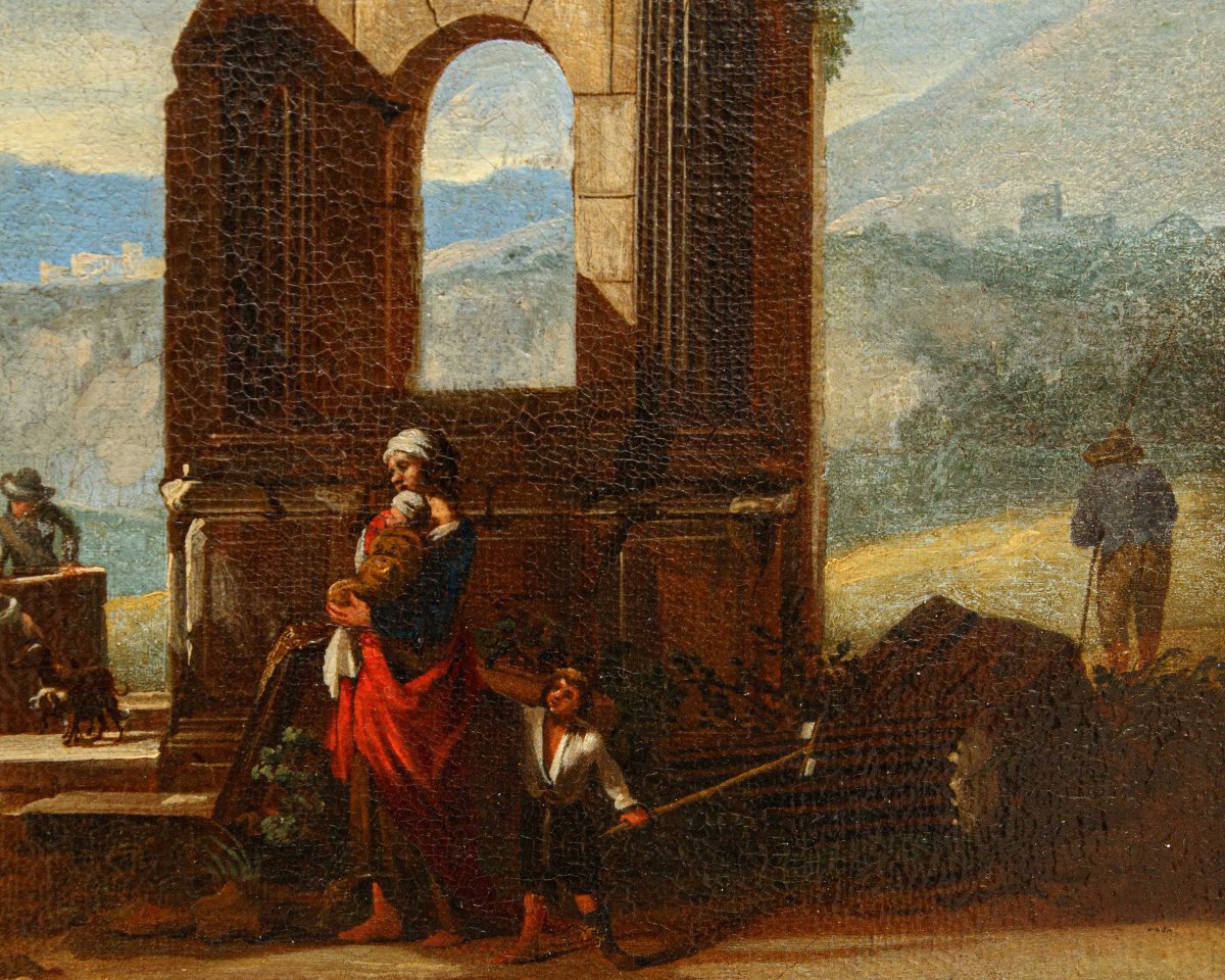 17th-century Roman School, Capriccio With Ancient Ruins-photo-1