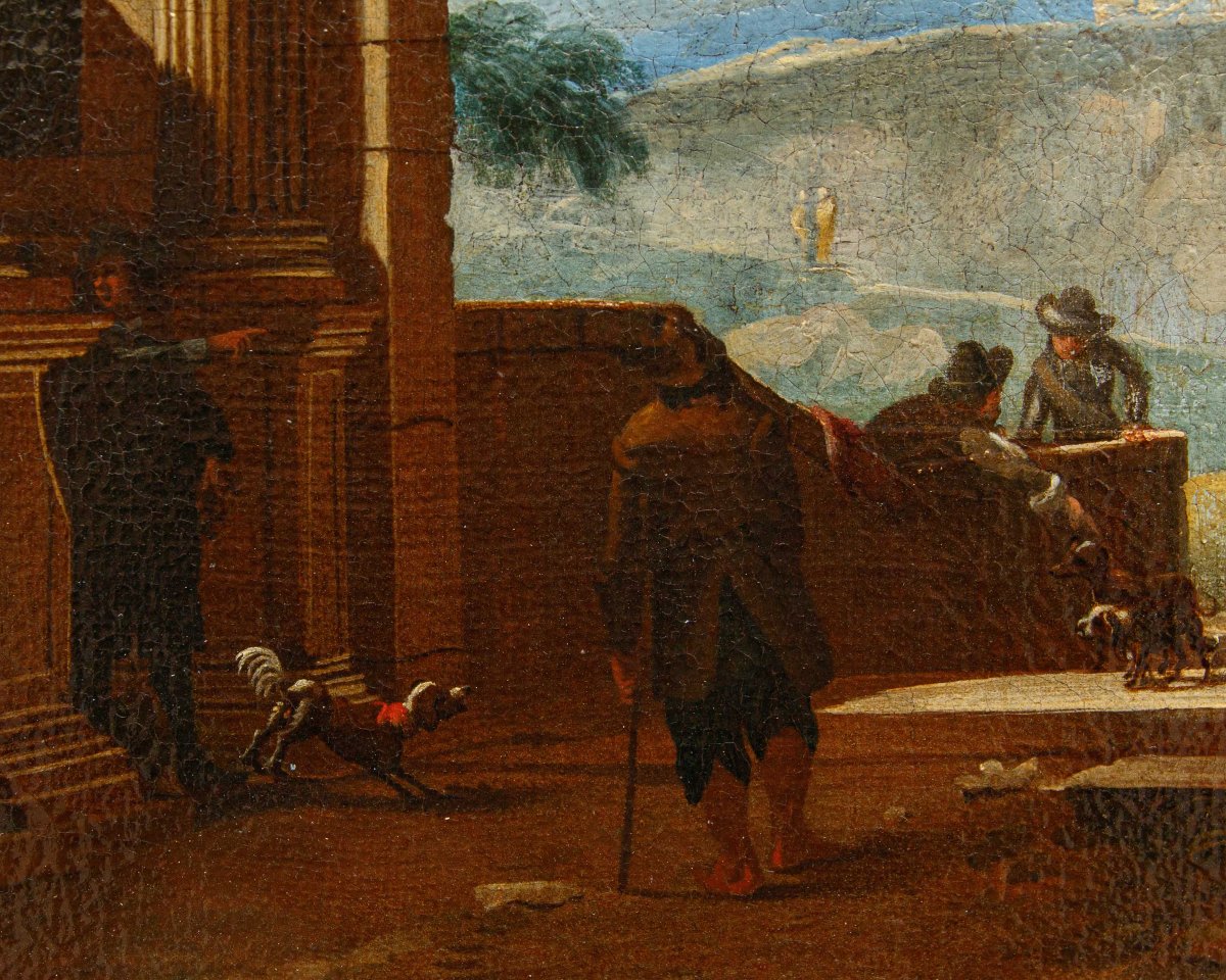17th-century Roman School, Capriccio With Ancient Ruins-photo-4