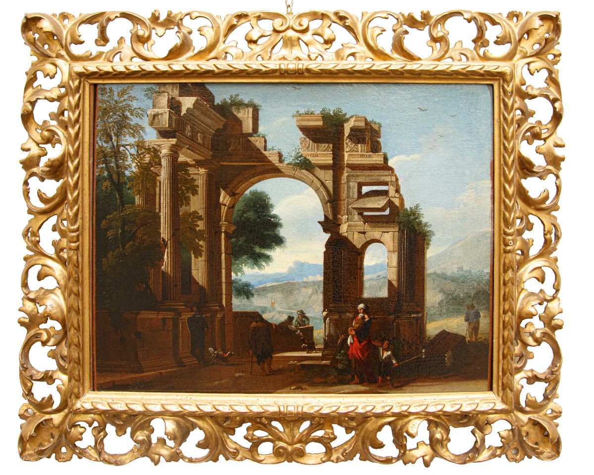 17th-century Roman School, Capriccio With Ancient Ruins
