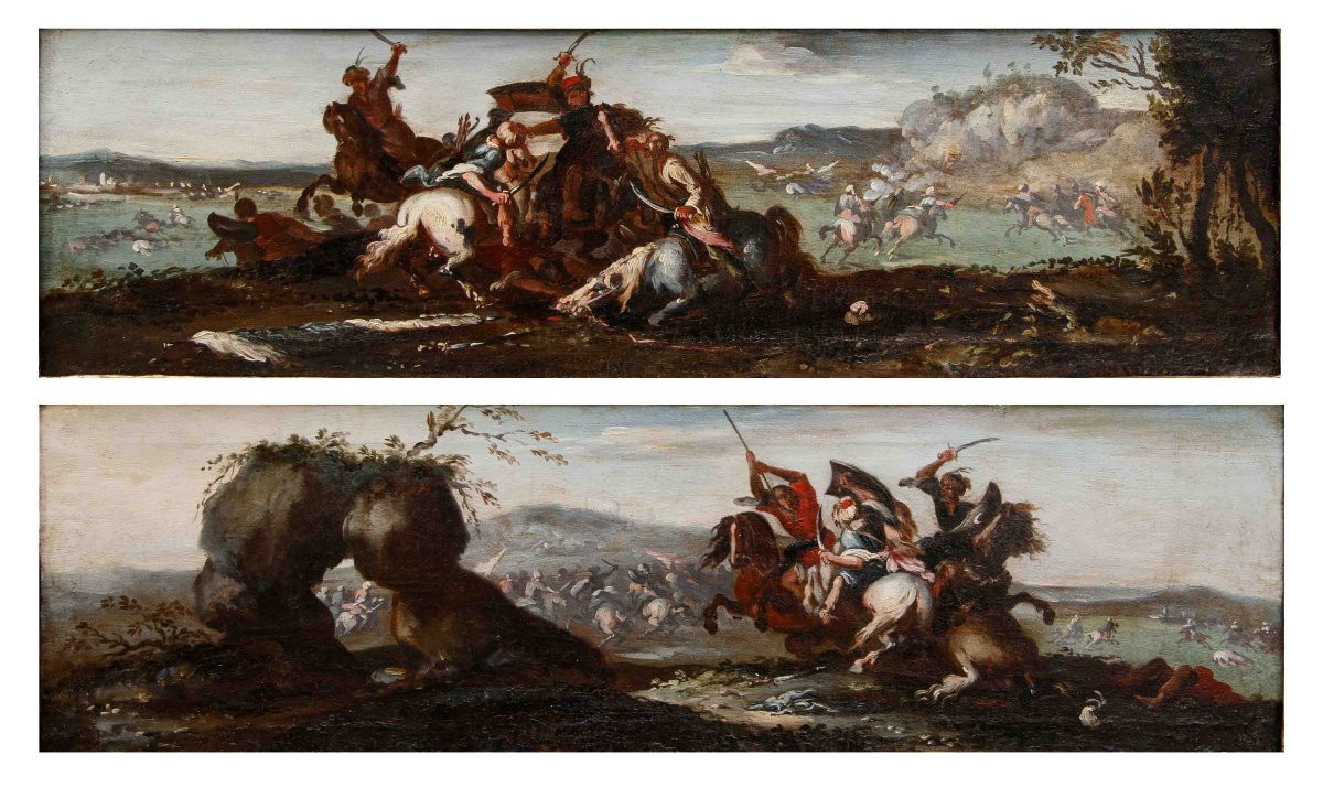 Jacques Courtois dit le Borgognone (Saint-Hyppolite, 1621 - Rome, 1676), Batailles avec les Tur-photo-3