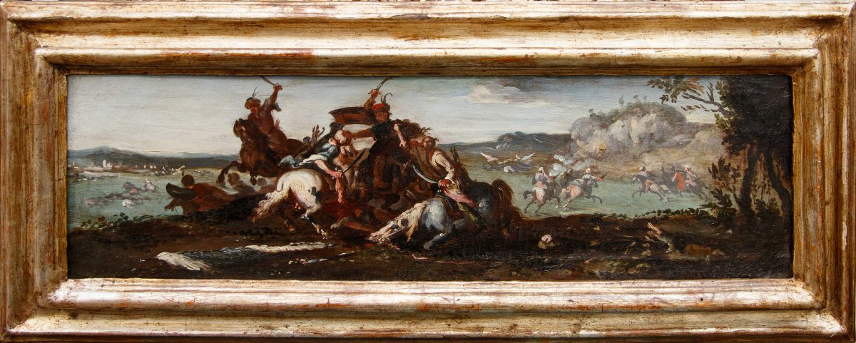 Jacques Courtois dit le Borgognone (Saint-Hyppolite, 1621 - Rome, 1676), Batailles avec les Tur-photo-4