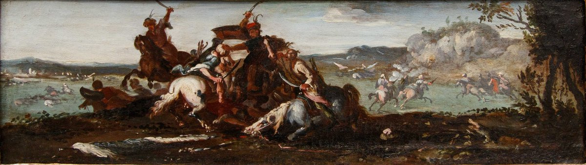 Jacques Courtois dit le Borgognone (Saint-Hyppolite, 1621 - Rome, 1676), Batailles avec les Tur-photo-6