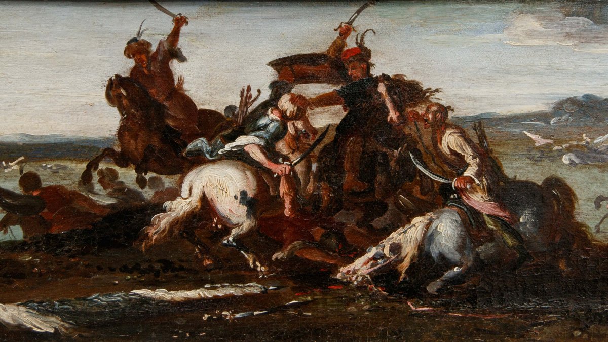 Jacques Courtois dit le Borgognone (Saint-Hyppolite, 1621 - Rome, 1676), Batailles avec les Tur-photo-8