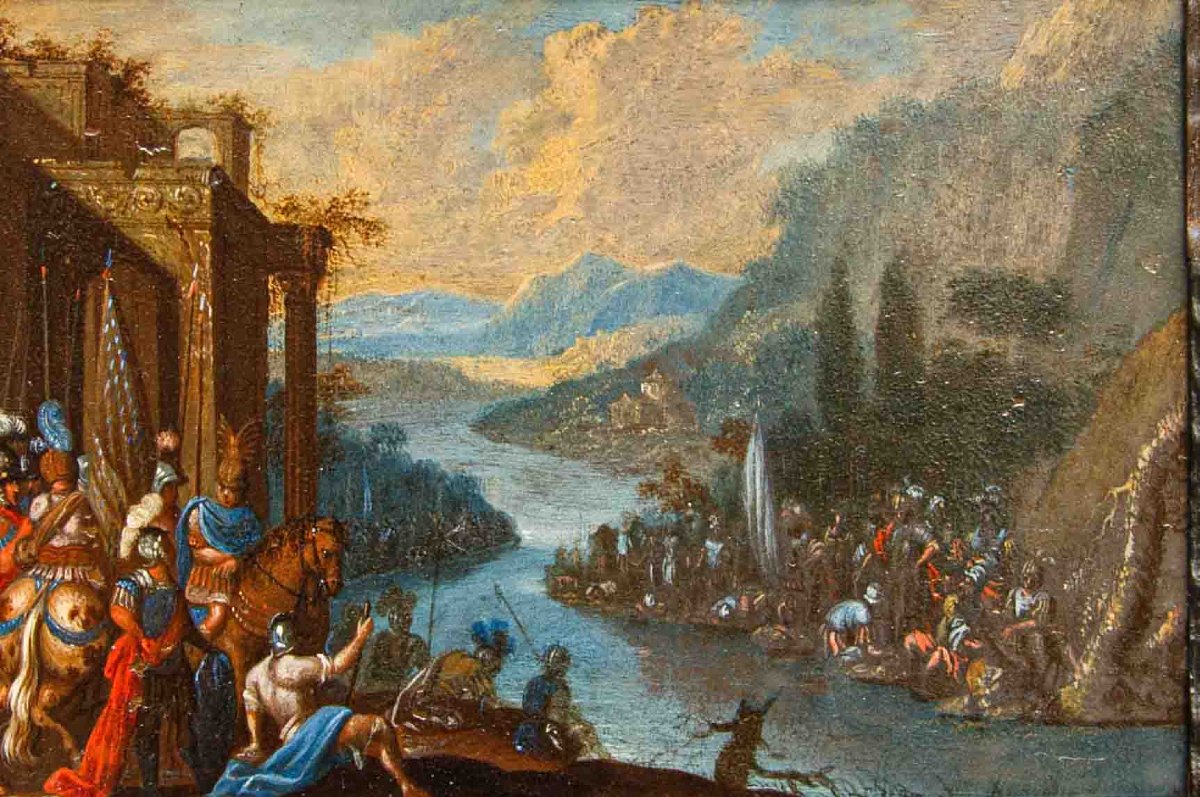Follower Of Joos De Momper The Younger (antwerp, 1564 – 1635) Battle Of The River Idaspe-photo-3