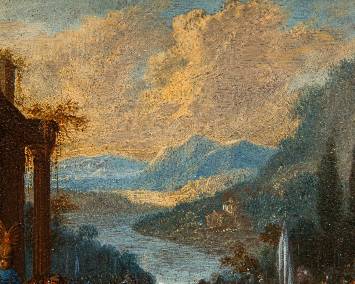 Follower Of Joos De Momper The Younger (antwerp, 1564 – 1635) Battle Of The River Idaspe-photo-2