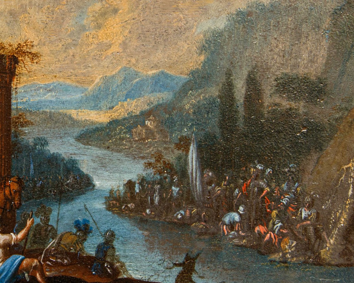 Follower Of Joos De Momper The Younger (antwerp, 1564 – 1635) Battle Of The River Idaspe-photo-3
