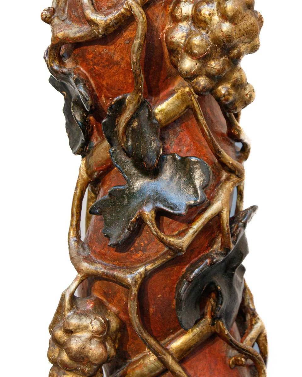 17th Century, Twisted Columns With Grapes And Leaves-photo-2