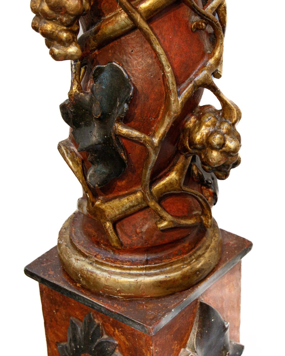 17th Century, Twisted Columns With Grapes And Leaves-photo-4