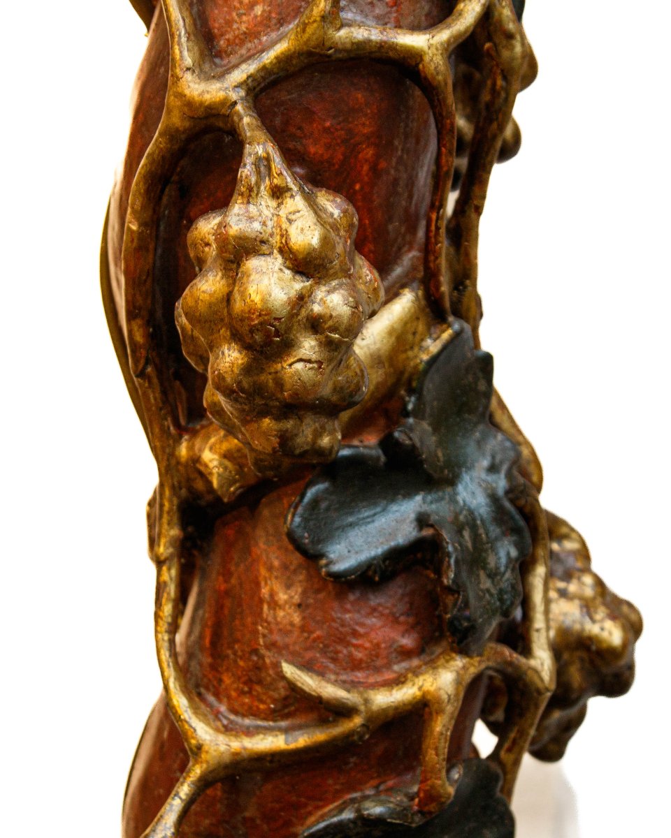17th Century, Twisted Columns With Grapes And Leaves-photo-2